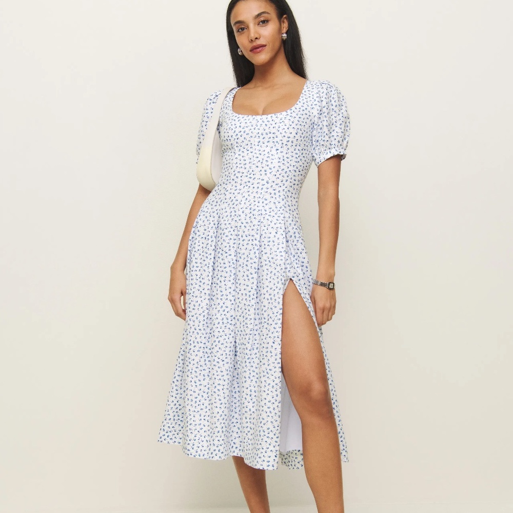 Reformation Coucou Linen Dress Ivory - Size 2